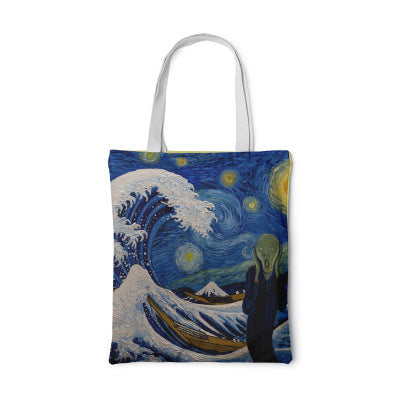 Clara | Sunflower Canvas Bag – Creative Art Self-Portrait Shoulder Bag & Personal Pouch