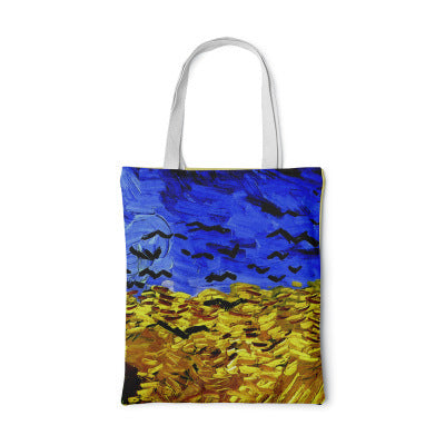 Clara | Sunflower Canvas Bag – Creative Art Self-Portrait Shoulder Bag & Personal Pouch
