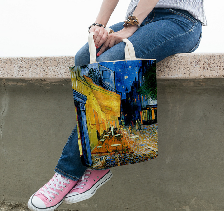 Clara | Sunflower Canvas Bag – Creative Art Self-Portrait Shoulder Bag & Personal Pouch