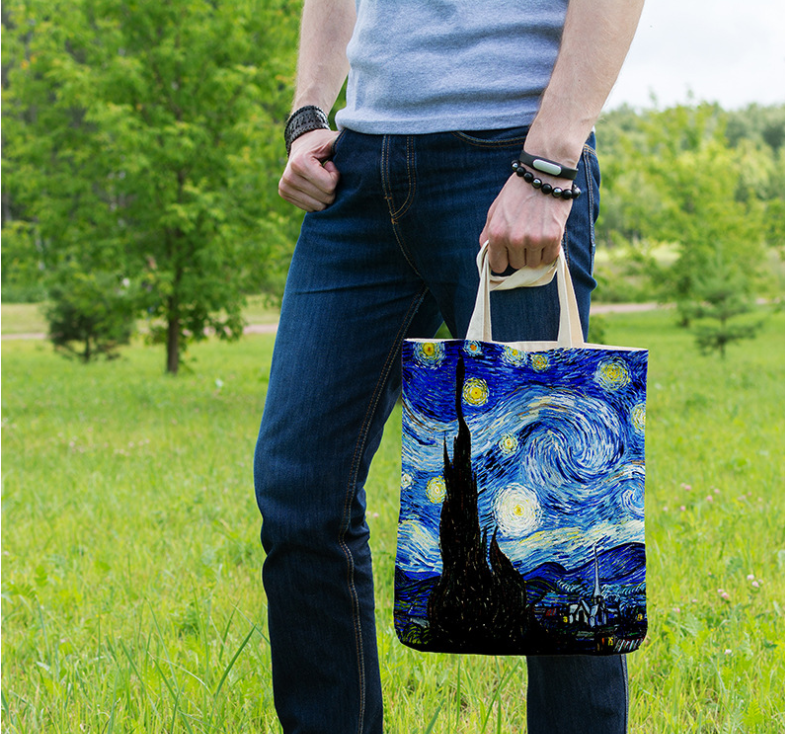 Clara | Sunflower Canvas Bag – Creative Art Self-Portrait Shoulder Bag & Personal Pouch