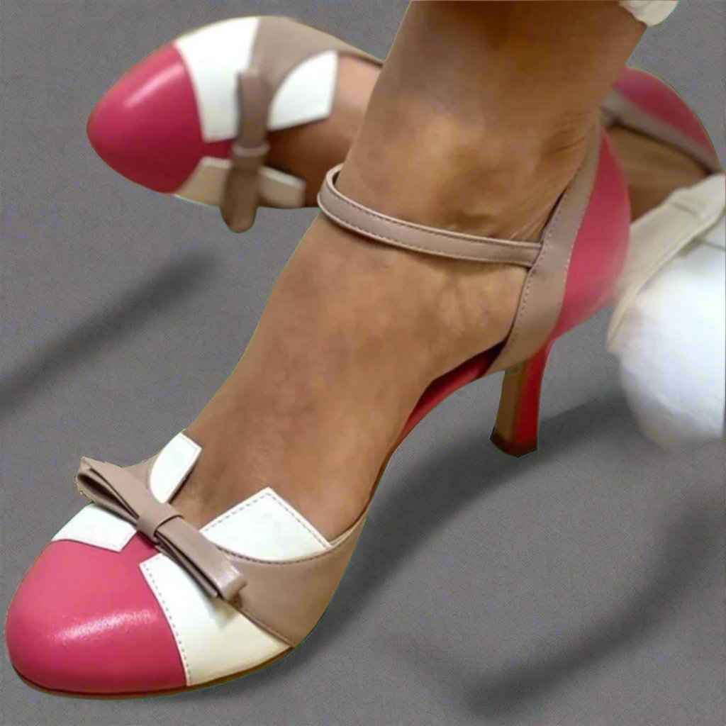 Bella | Colorful sandals with bow and strap, round toe