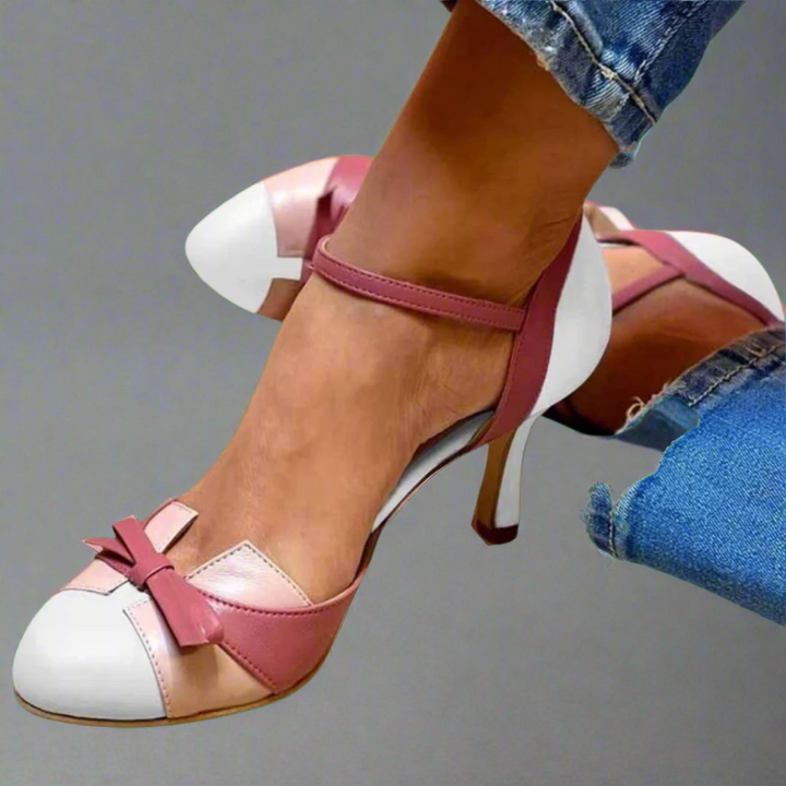 Bella | Colorful sandals with bow and strap, round toe