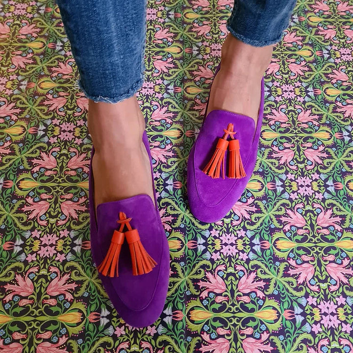 Hailey | Purple Loafers With Tassels