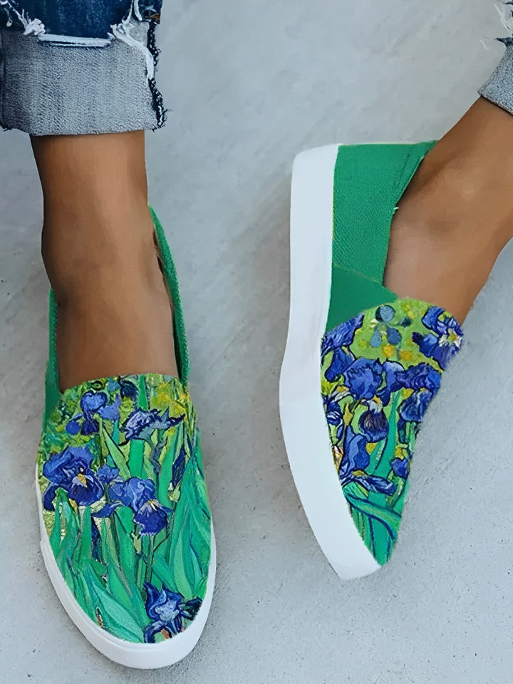 Marigold | Van Gogh Irises Print Canvas Shoes