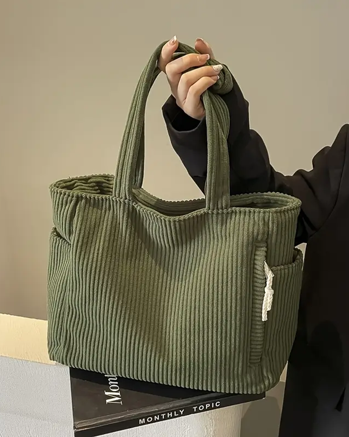 Taima™ - RIBBED TOTE BAG WITH CORD DETAIL
