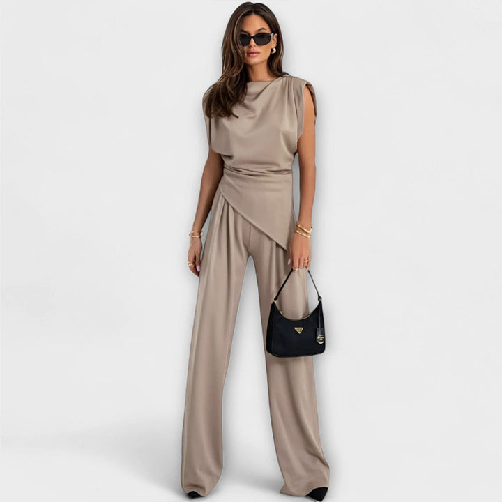 Sofia - Asymmetrical Set with Draped Shoulders