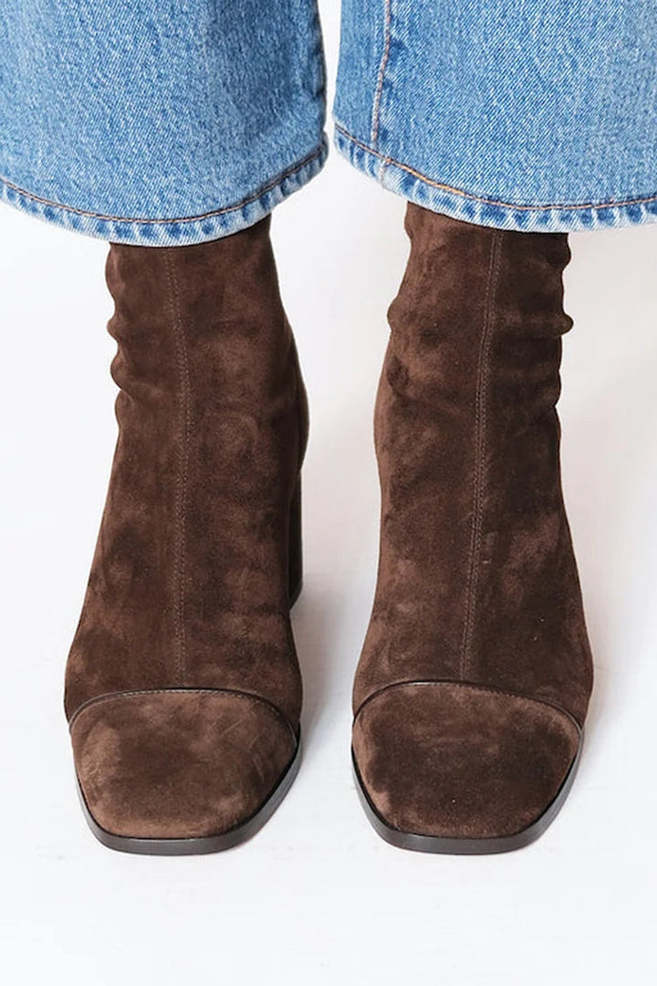 Sarah | Square Toe Heeled Boots