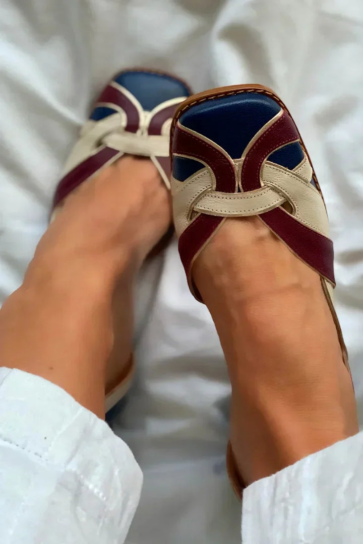 Amara - Tri-Color Slip-On Flats