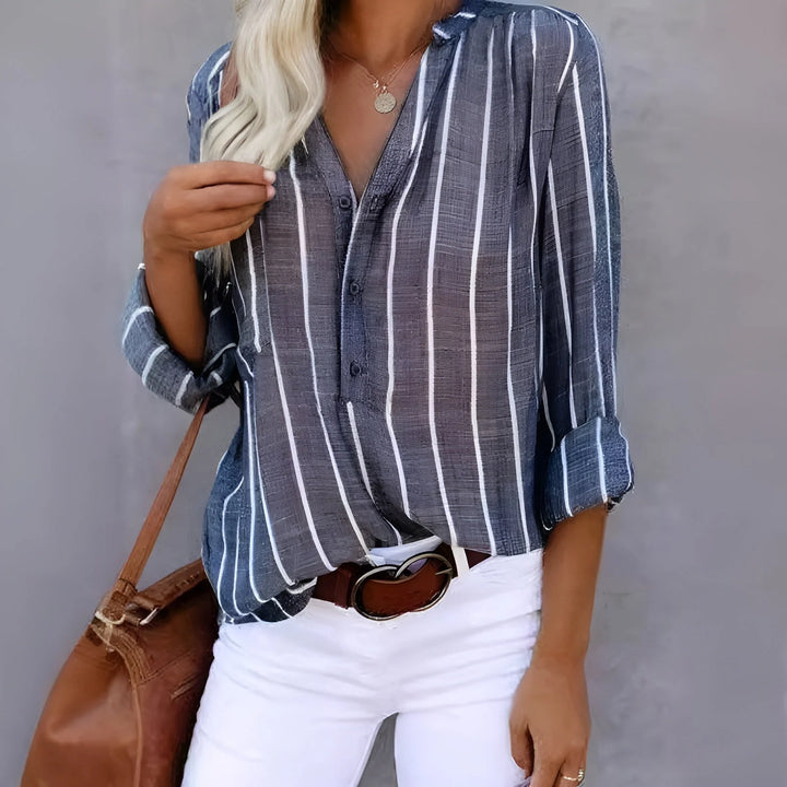 Maddie | Striped Button Up Shirt