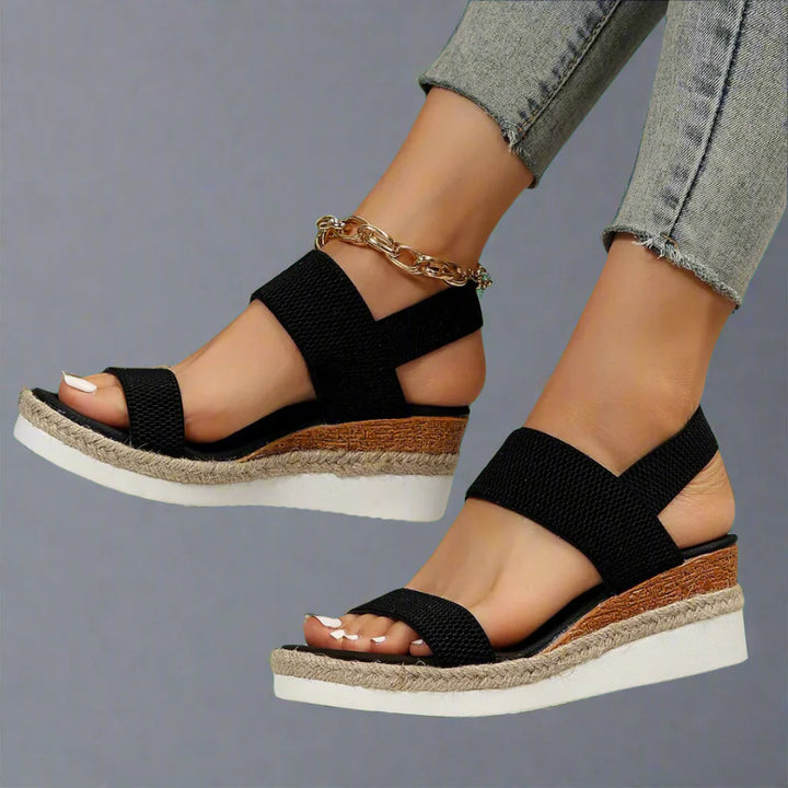 Alessia - Black Platform Sandals