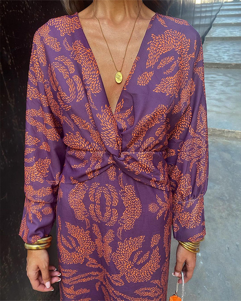 Célestine | Elegant Dress with Vintage Print