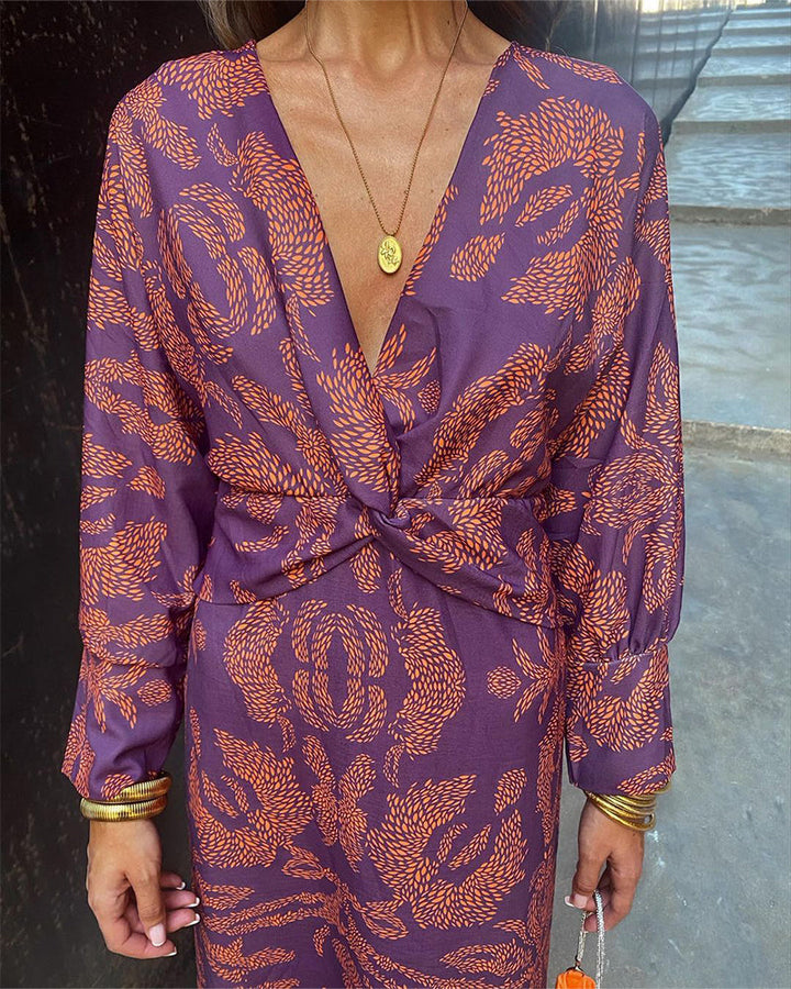 Célestine | Elegant Dress with Vintage Print