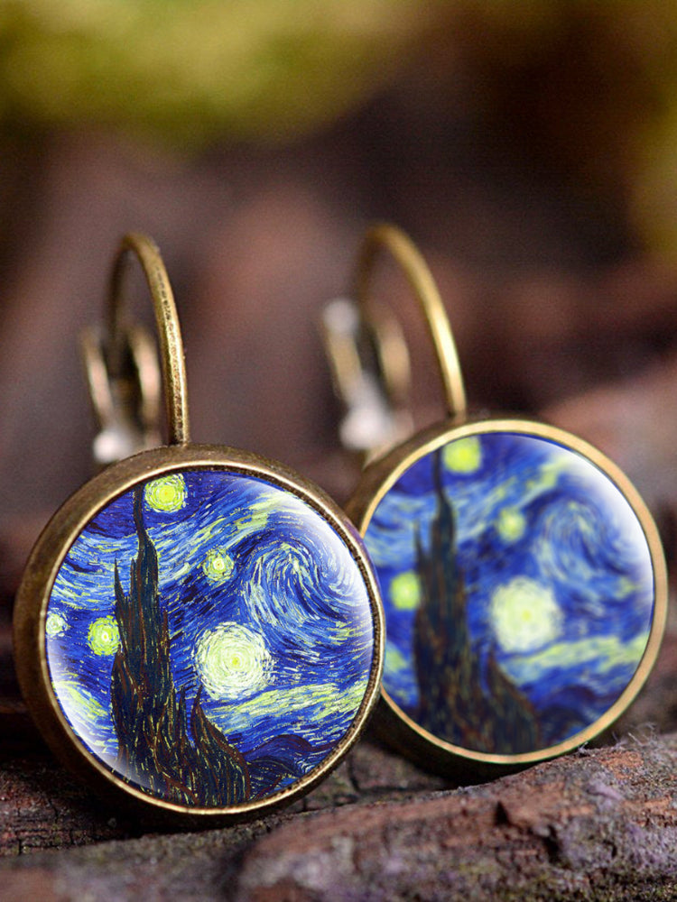 Mey | Vintage Art Oil Painting Earrings