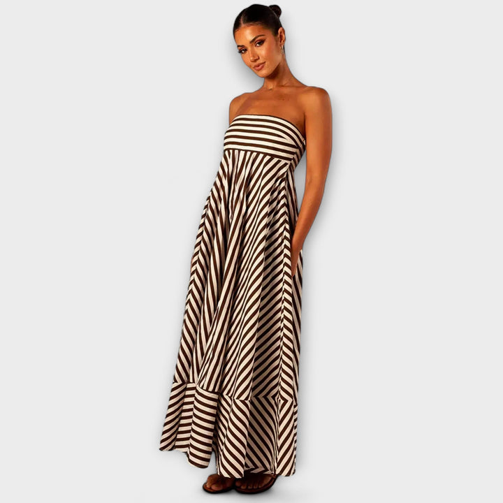 Nocturnal Charm Ruffled Maxi Dress