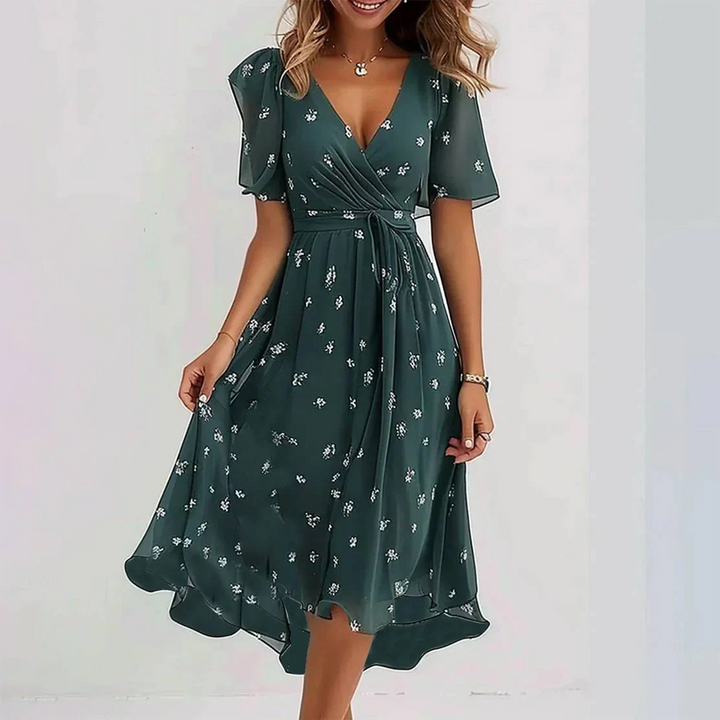 Annegret - Women's Dress with V-Neckline