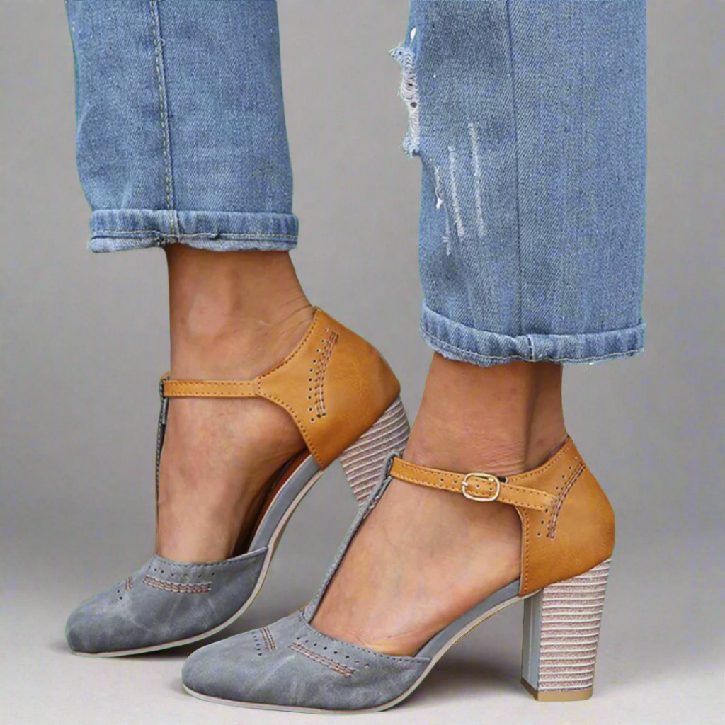 ADINA – TWO-TONE BLOCK HEEL