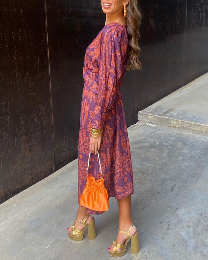 Célestine | Elegant Dress with Vintage Print