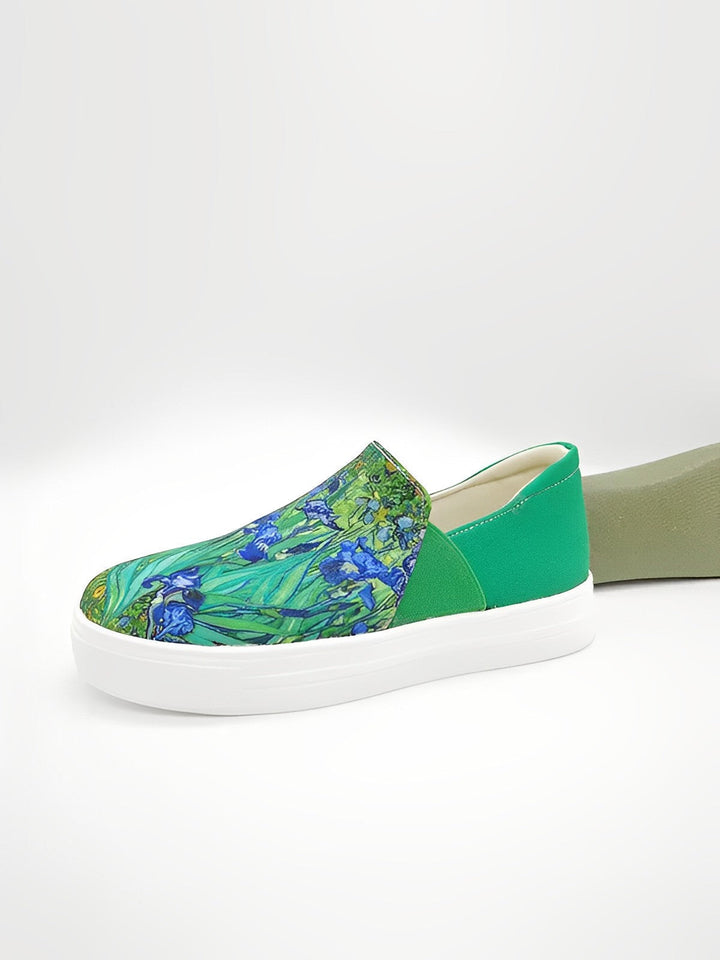 Marigold | Van Gogh Irises Print Canvas Shoes