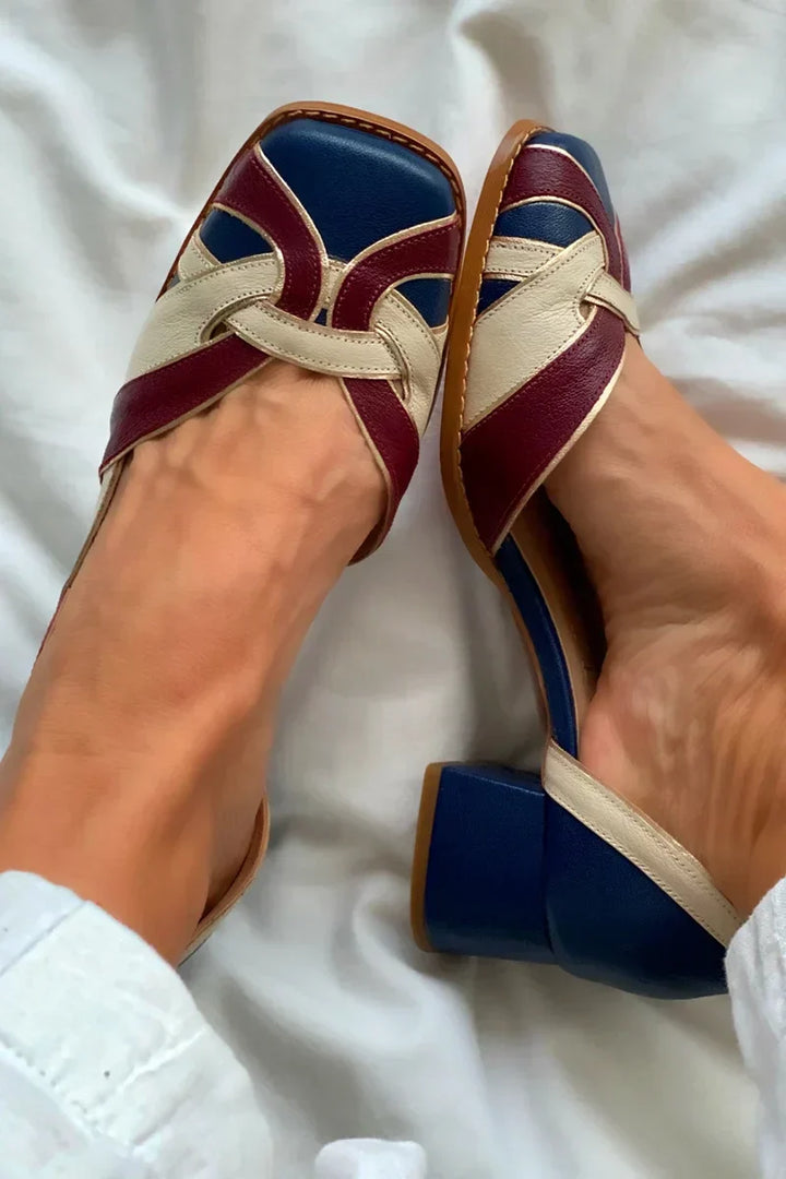 Amara - Tri-Color Slip-On Flats