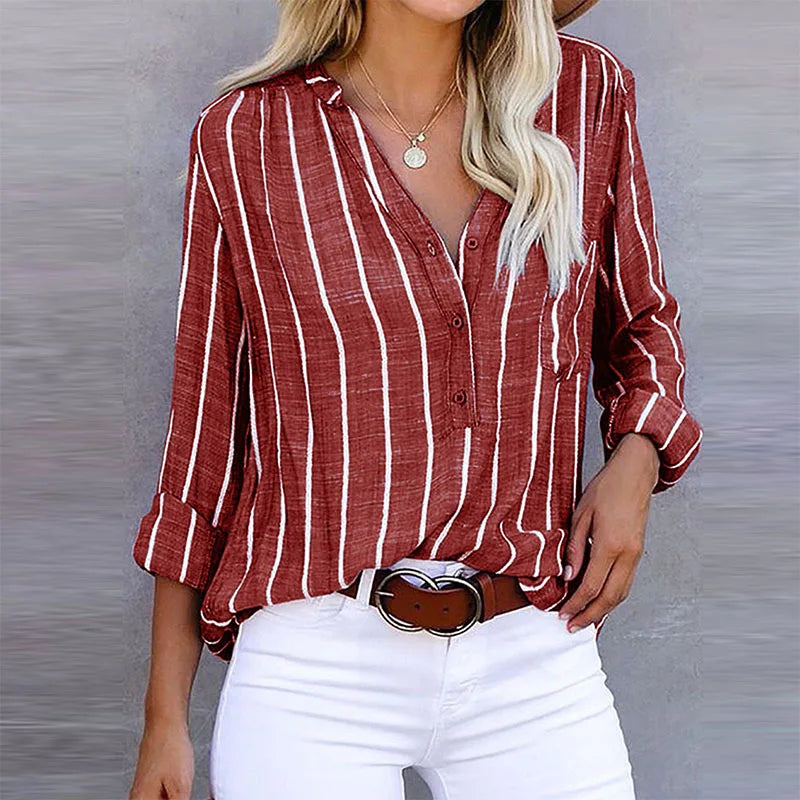 Maddie | Striped Button Up Shirt