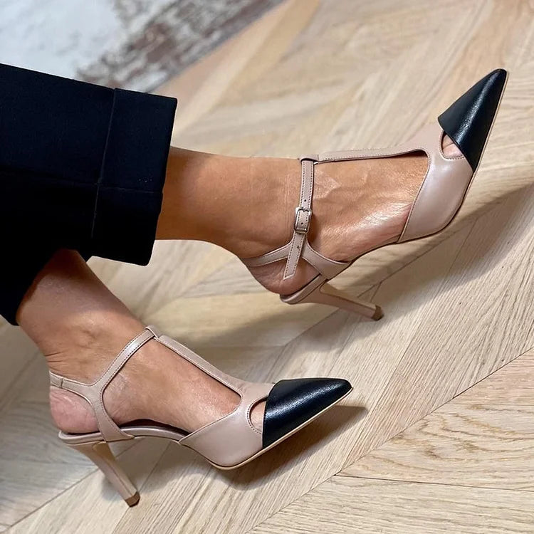 Eva | Bicolored Pointed Toe High Heel Pumps