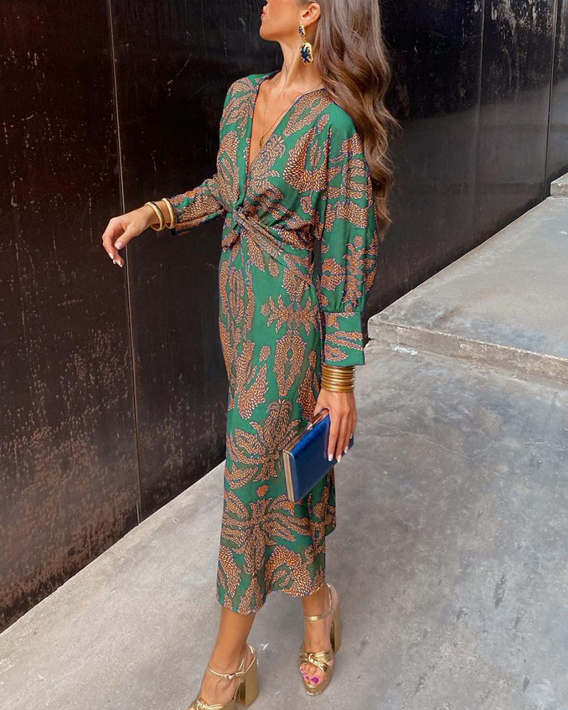 Célestine | Elegant Dress with Vintage Print