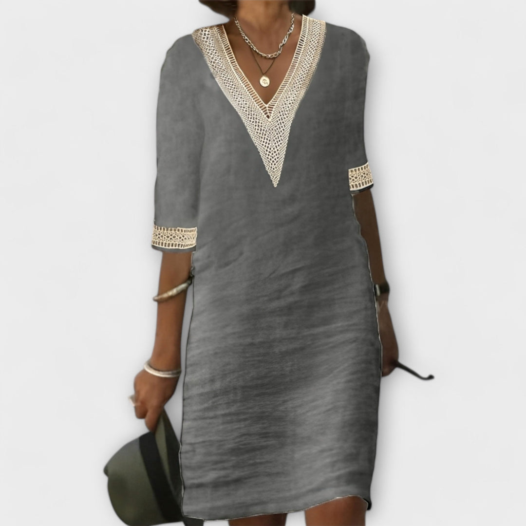 Women's dress made of cotton and linen