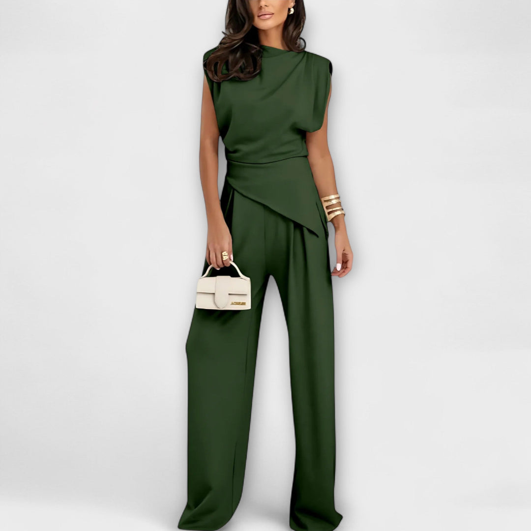 Sofia - Asymmetrical Set with Draped Shoulders