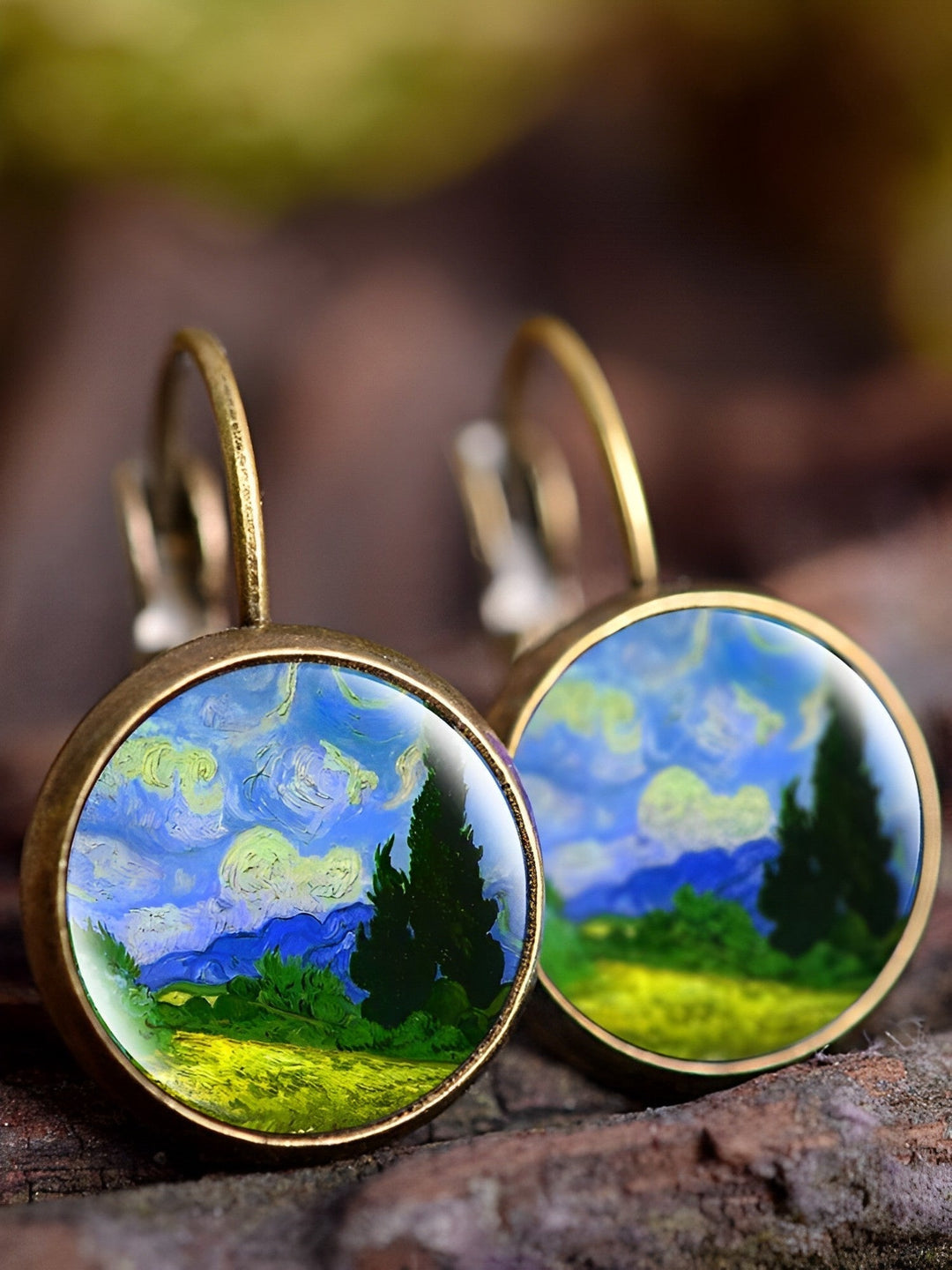 Mey | Vintage Art Oil Painting Earrings