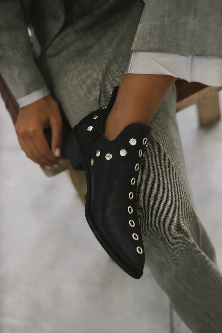 Jocelyn | Pointed Studded Ankle Boots