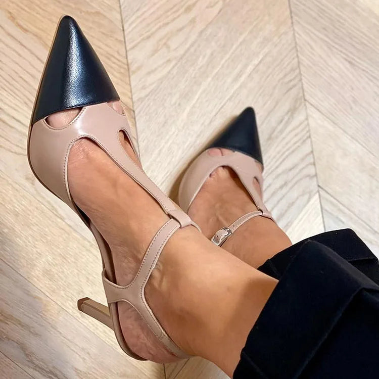 Eva | Bicolored Pointed Toe High Heel Pumps