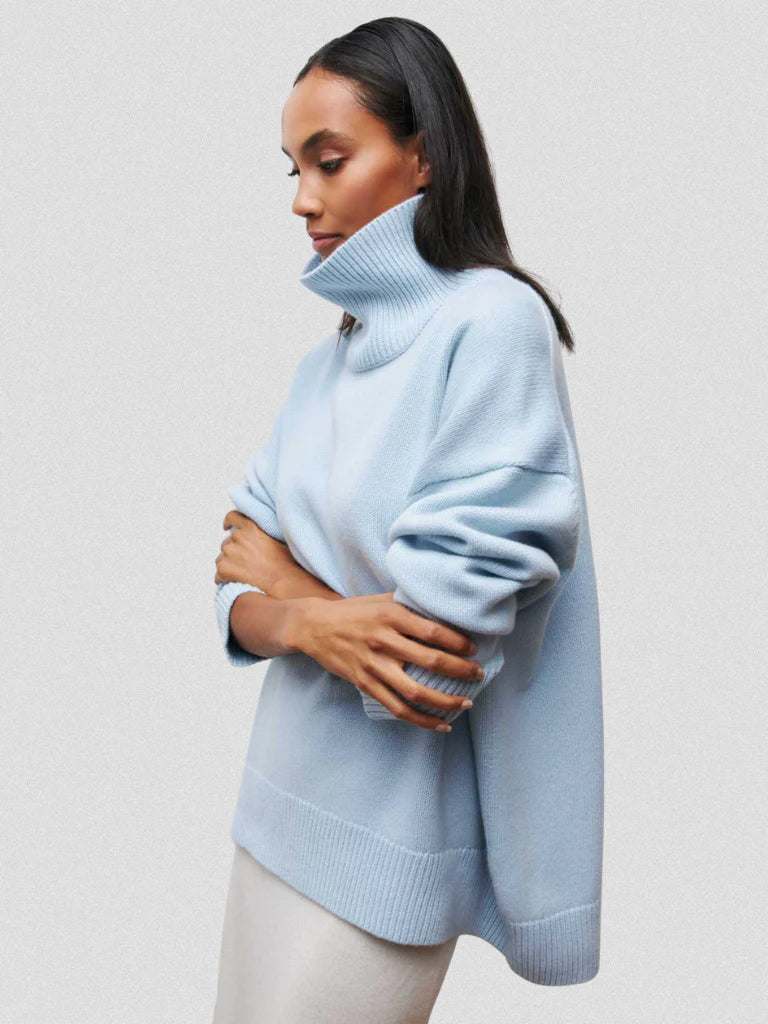 Elena | High Collar Knit Sweater