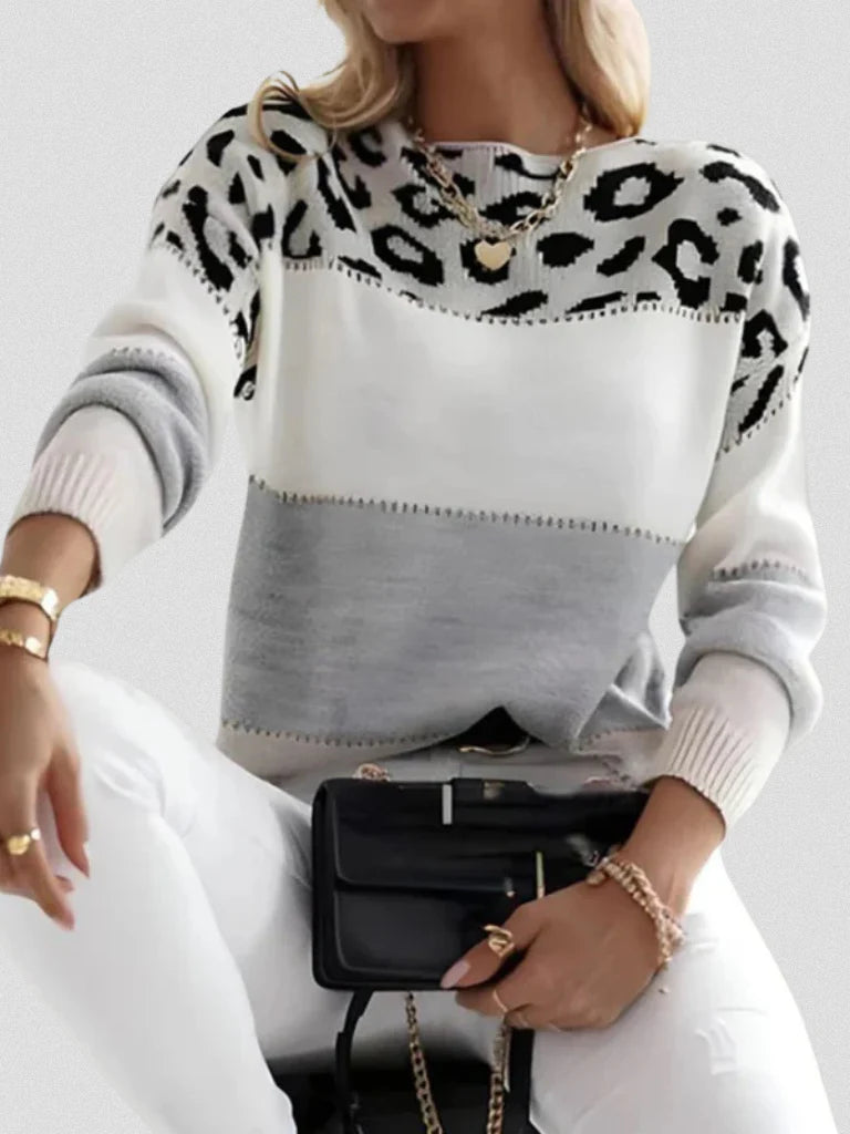 Emma | Leopard Accent Sweater