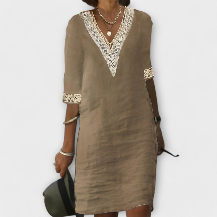 Women's dress made of cotton and linen