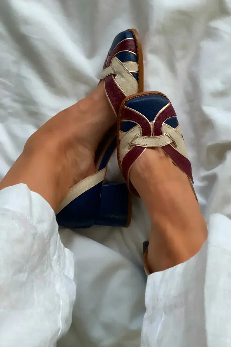 Amara - Tri-Color Slip-On Flats