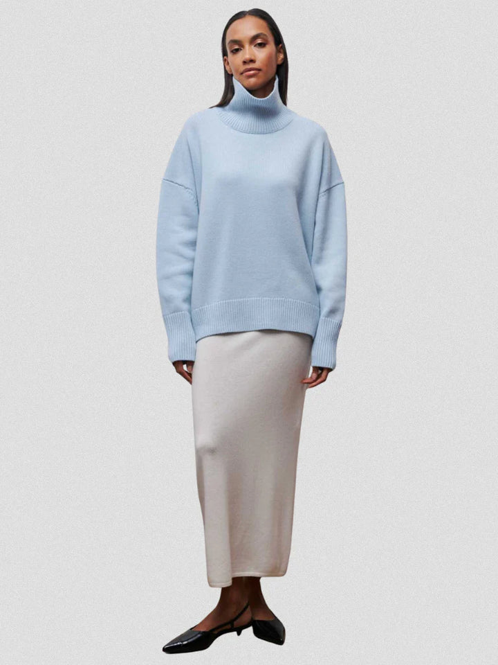 Elena | High Collar Knit Sweater