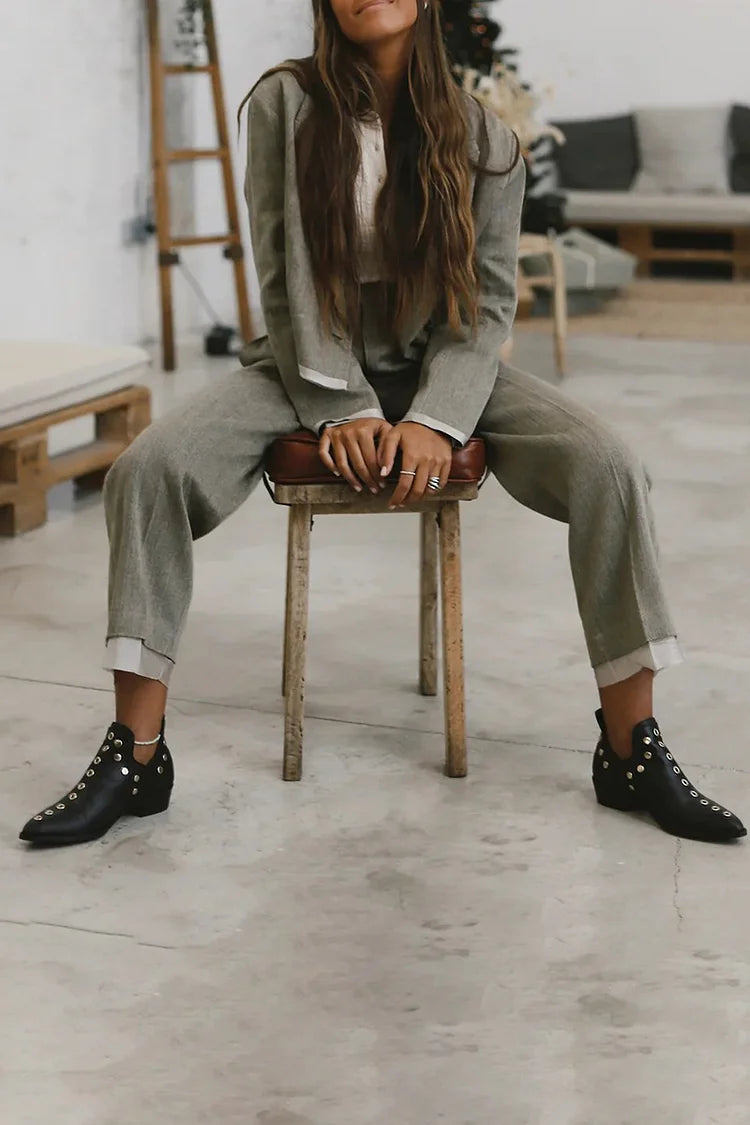 Jocelyn | Pointed Studded Ankle Boots