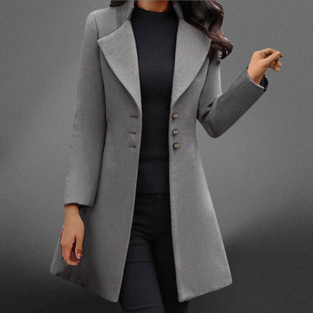 Charlotte™ | Elegant Italian Wool Coat with Long Sleeves for Stylish Warmth
