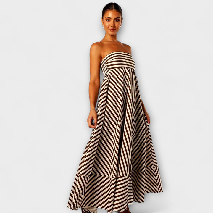 Nocturnal Charm Ruffled Maxi Dress