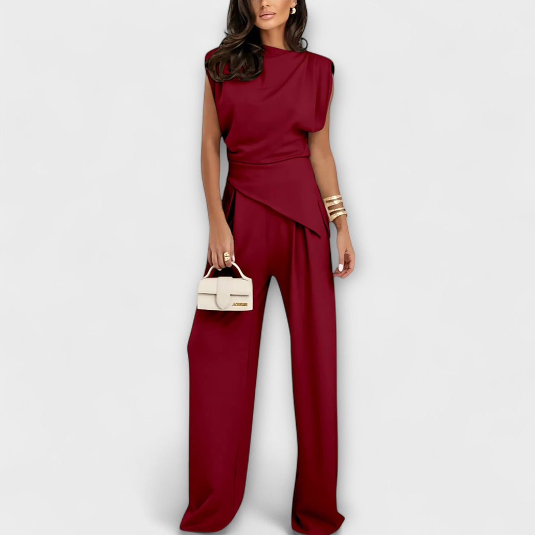 Sofia - Asymmetrical Set with Draped Shoulders