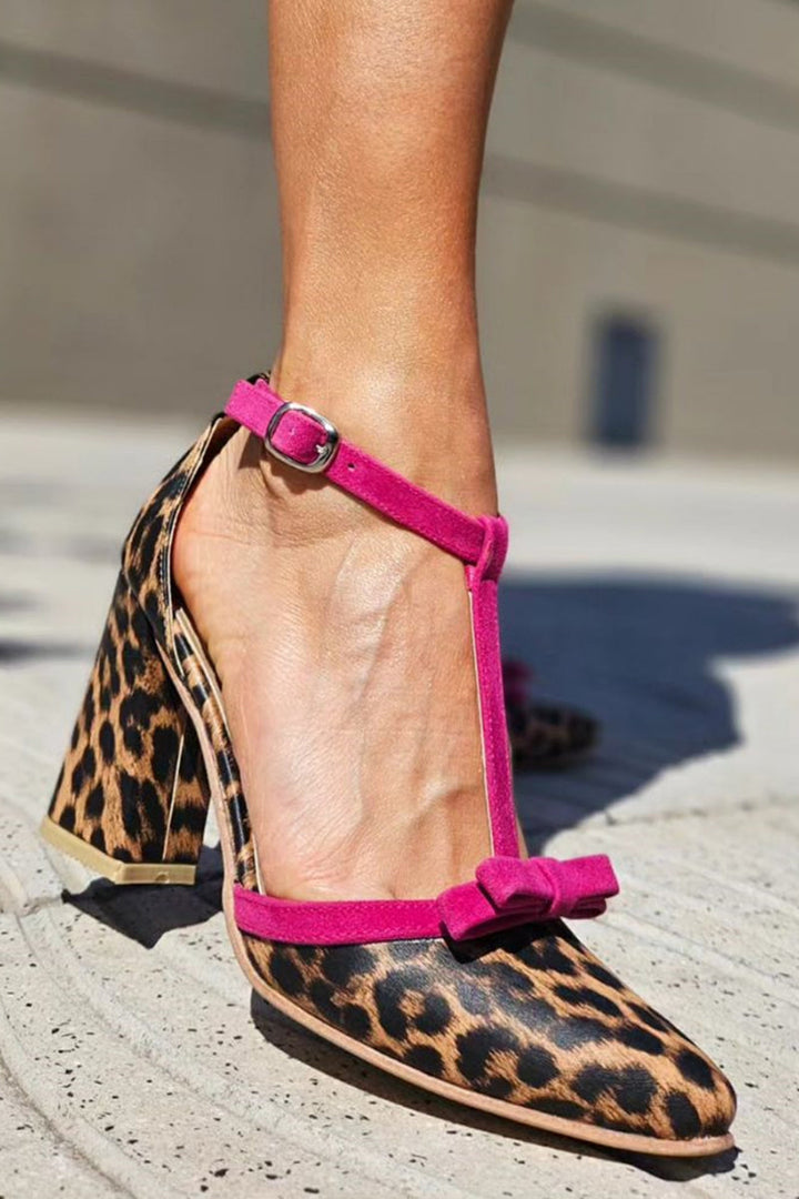 Leona | Green leopard print sandals with colored accents