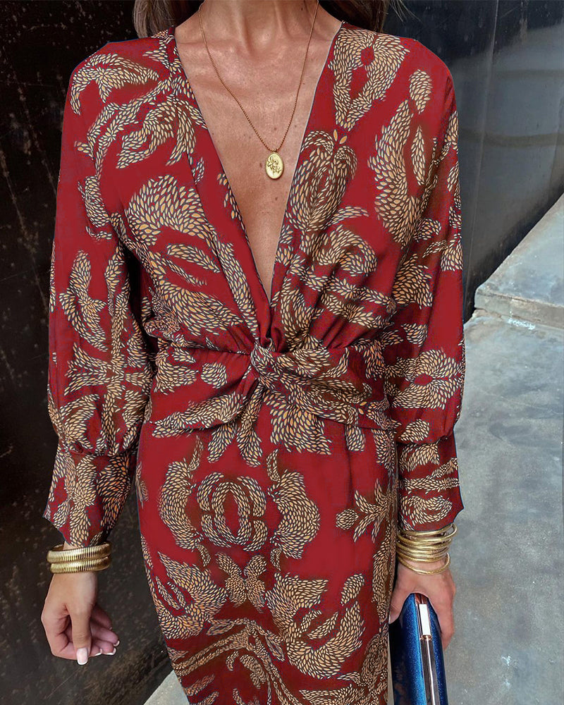 Célestine | Elegant Dress with Vintage Print