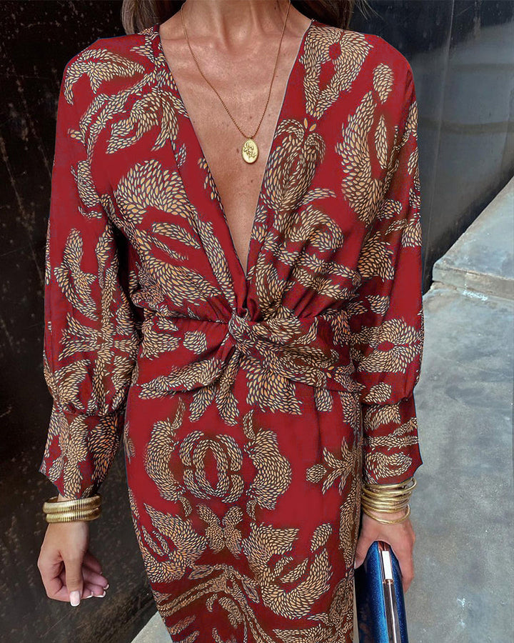 Célestine | Elegant Dress with Vintage Print