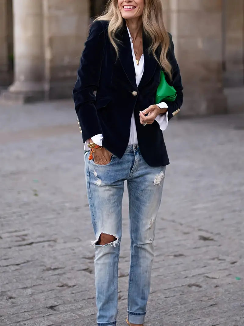 Savannah™ - Elegant Velvet Blazer for a Refined Style