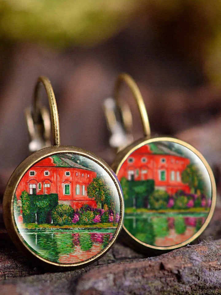Mey | Vintage Art Oil Painting Earrings