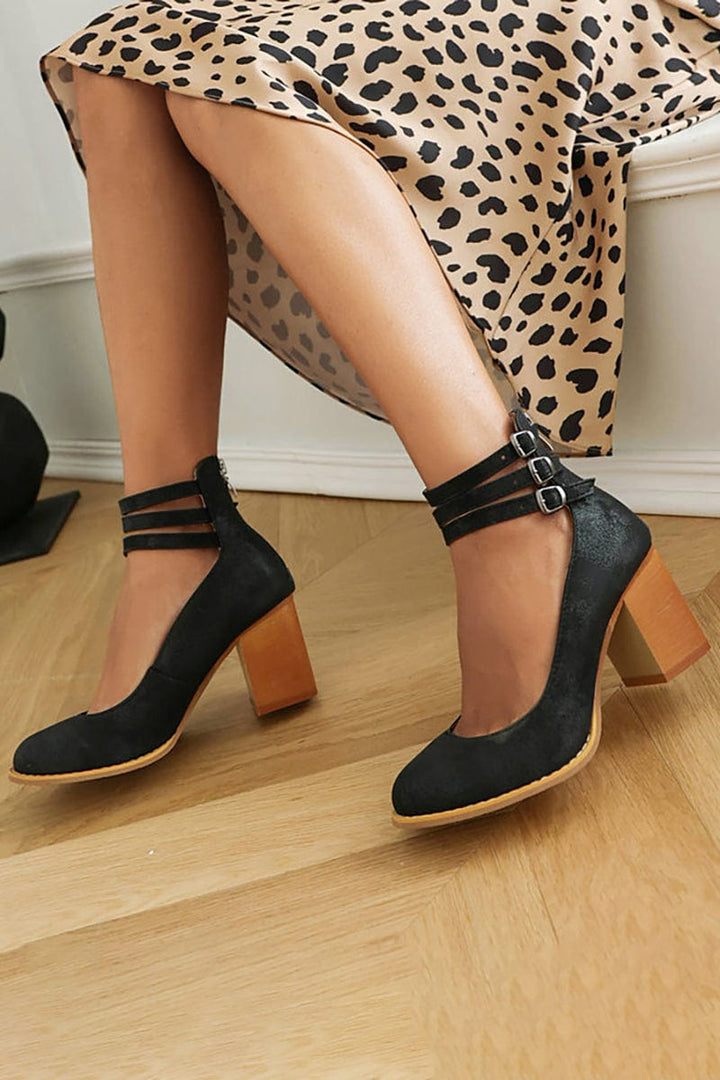 Ariana - Triple Buckle Heels