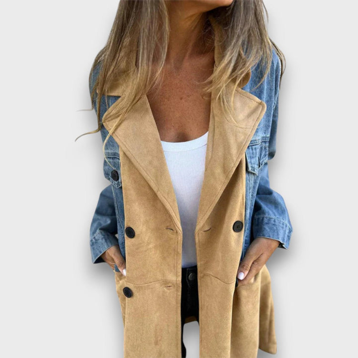 Ariana | Denim and Faux Suede Coat