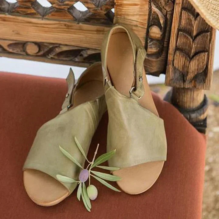 Alison - Minimal Olive Sandals