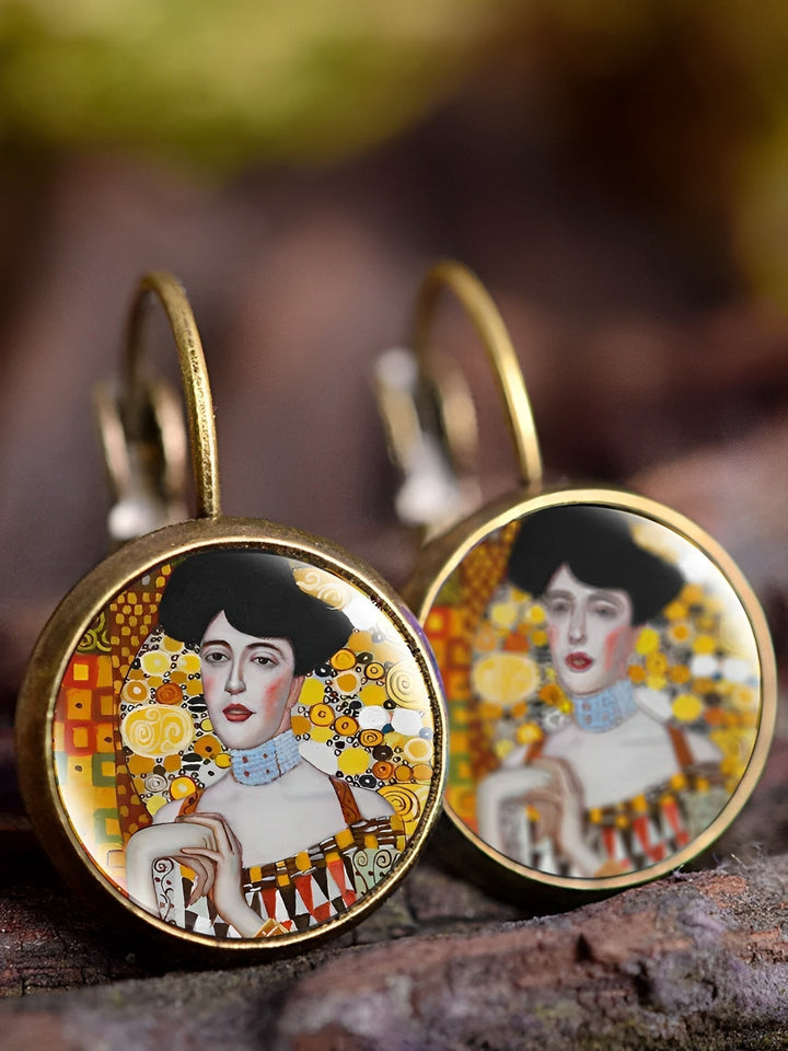Mey | Vintage Art Oil Painting Earrings