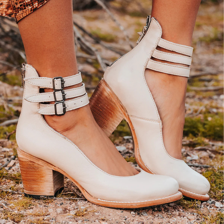 Gene | Multiple Strap High Heels with Thick Heel